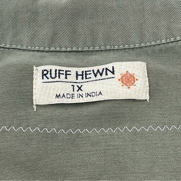 Ruff Hewn Upcycled Military style Jacket Embroidered Appliqué lace ruffle Size1X - Picture 11 of 14